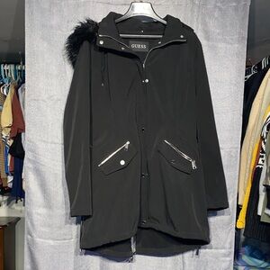 Guess Black Utility Jacket with Silver Details
